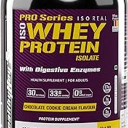 HealthyHey Sports ISO Whey Protein - ISOReal (Sourced From Germany) - 90% Protein with Digestive Enzymes - (Chocolate Cookie Cream flavoured - 1 kg)-30
