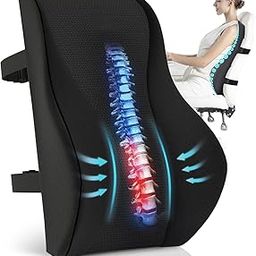 AYKA Back Support for Office Chair | 2 Years Warranty | Orthopedic Lumbar Cushion with Memory Foam for Back Pain Relief | Chair Backrest for Car, Home & Work (45x38x12.7 cm, Black)-image-15