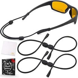 Sunglass Strap Eyeglass Holder - No Tail Glasses Strap Lanyard - Adjustable Eyeglass Strap for Men Women - Silicone Eye Glasses String Strap - 2 Cords-image-48