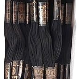 Dhruv Crafts Embroidery Cotton Floss Skeins for Cross Stitch Threads, Bracelet Yarn, Craft Floss, Embroidery Floss Set (Black, 10)-image-82