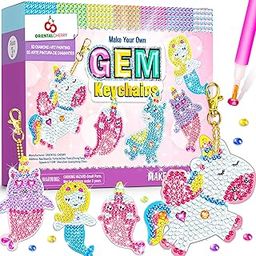 ORIENTAL CHERRY Arts and Crafts for Kids Ages 8-12 - Make Your Own GEM Keychains - 5D Diamond Painting by Numbers Art Kits for Girls Kids Toddler Ages 3-5 4-6 6-8-image-46