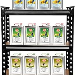 SmartSlide Metal Boltless Heavy Duty Slotted Angle Folding Storage Rack/Adjustable Height Shelving Unit/Multi Use Storage Organizer (3 Shelves, 36"(3 Feet) X 12"(1 Feet) X 36"(3 Feet))-image-8