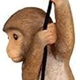 Tomar Decor Monkey Hanging Climbing on Rope Statue Unique Home Decoration Garden Showpiece for Gifting & Interior, Brown H-35 cm W-15cm L-12cm-image-11