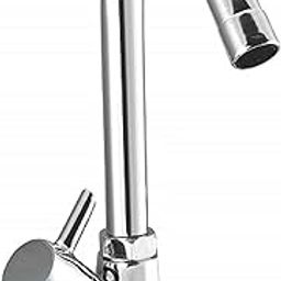 Jagger JBA206 Brass Deck Mounted Washbasin Tap for Bathroom Wash Basin, Chrome Finished Table Top Washbasin Taps with Foam Flow 15mm (Silver) with Teflon Tape and Wall Flange (Turbo)-picture-25