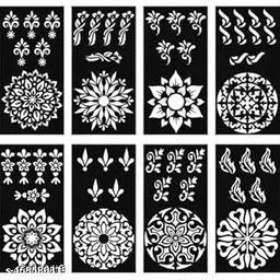 JMC Mehndi Stencil Mehendi Bridal | Henna Tattoo Stencil for Women, Girls and Kids | Easy to use in just 4 Steps | Mehandi Sticker | Mehandi Design Sticker ss50-32