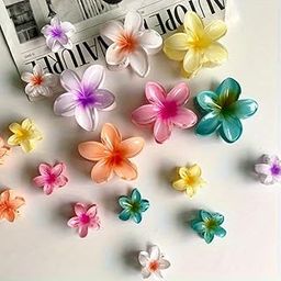 4PCS Bohemian style hair accessory flower hair clip light gradient color durable plastic material sweet and lovely Women's beach vacation date wash up very suitable for Womenhair accessories2+2-55