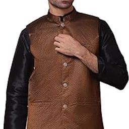 Woven Design Nehru Jacket for Men-18