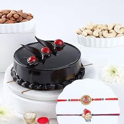 Fnp Ganesha Blessings Rakhi Set N Truffle Delight Cake Combo-image-2