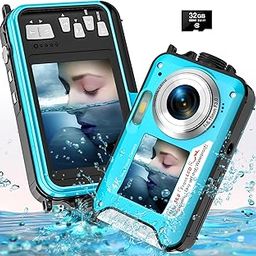 4K Underwater Camera 56MP Autofocus 11FT Waterproof Camera Dual-Screen Selfie 16X Underwater Camera for Snorkeling Waterproof Compact Floatable Digital Camera with 32GB Card-picture-10
