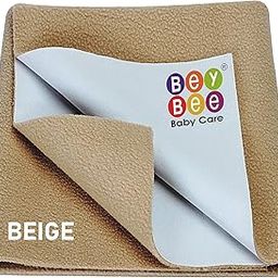 BeyBee Waterproof Quick Dry Sheet for Baby| Bed Pad Anti-Piling Fleece Extra Absorbent Washable Matress Protector| Baby Bed Protector Sheet for Toddler Children, Small Size, 50x70cm, Beige-30