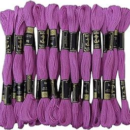 PRANSUNITA Anchor Stranded Cotton 6 Strand Cross-Stitch Hand Embroidery Stranded Cotton Craft Sewing Floss Thread, Pack of 10-picture-23