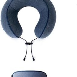 BISONBERG Neck Pillow with Sleeping Eye Mask Combo for Travelling Airplane Travel Pillow Comfortable Head Rest Neck Holder Pillow - Blue-image-62