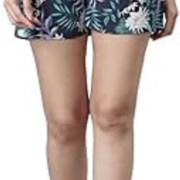 Women's Navy Viscose Printed Lounge Shorts-picture-32