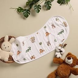 Cugo Organic Cotton and Bamboo Baby Burp Cloth, Dual-Layer Design with Muslin and Terry Cotton (Animal Kingdom)-picture-21