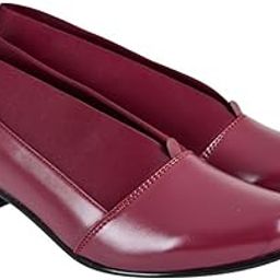 LIYU International Women's Stretch-Fit Slip-On Formal Shoes ? Cherry Color Low Heel Office Wear Footwear (UK 2-8)-image-26