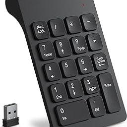 cimetech Wireless Numeric Keypad, 2.4G Portable Ergonomic Mini Numpad with USB Receiver 18Keys Office Calculating Number Pads for Laptop, Notebook, Desktop, Computer, PC-17