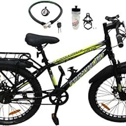Najif Fraxinus 24T Ranger Sports Bicycle with Dual Disc Brake, Front Shocker Cycle, Single Speed, Internal Carrier, 85% Semi Assembled Bike, Age 9-13Years, Green-picture-20