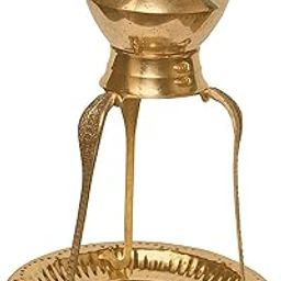 A&S VENTURES Brass Pooja Plate Thali (6 Inch) with Brass Shivling Stand (4 Inch) Tripai Lota and Abhishek Copper Kalash Lota (2 Inch) for Shiv Pooja (4 Inch)-image-93