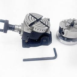 Rotary Table (H/V) with 4-jaws Independent Lathe Chuck 70mm, Back plate & Fixing T Nuts Bolts (70mm chuck +Tilting R T (4" Inch 100mm))-11