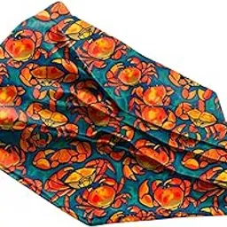 blacksmith Crab Printed Ascot for Men - Scarf Neckwear for Men with Matching Pocket Square-picture-37