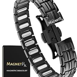 MagnetRX® Magnetic Bracelets for Men - EllipseMAX 5X Strength 5,000 Gauss Magnets - Designed in USA & Patent Pending - Premium Titanium Mens Magnetic Bracelet & Adjustable Length (Black)-image-10