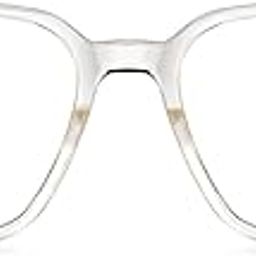 LENSKART AIR Classic (Durable, Flexible and Light-Weight) Zero Power Bluecut and Antiglare Computer Eyeglasses | Transparent Rectangular Full Rim | For Men and Women | Medium | LA E15019-2