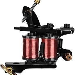 RAJry 10 Wraps Copper Coils Shader Tattoo Machine Gun, Stable and Strong Rbound Magnetism, Professional Alloy Tattoo Machine for Lining and Shading.-48