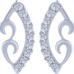 14k (585) White Gold and Diamond Stud Earrings for Women-image-75