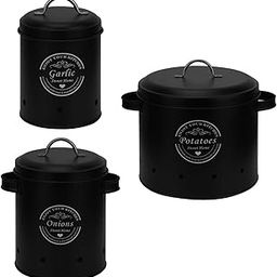 3Pcs Storage Tin Decoration Multipurpose for Pantry Living Room Household Black-picture-25