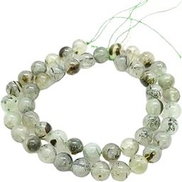 Blue bijoux Natural Stone Prehnite Beads 8MM Polished Smooth A Grade Round Gemstone Beads for Jewelry Making-image-89