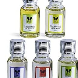 IRIS - Home Fragrance for Fine-Living -Essential Vaporizer oil/Oil burner- Mood Enhancer Fragrance - 15 ml each Set of 5- Lavender - Amber Rose - Jasmine - Lemongrass - Apple Cinnamon-image-47