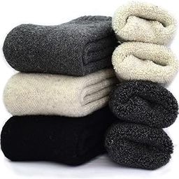 3Pack Mens Super Thick Wool Warm Socks - Soft Comfort Casual Crew Winter Socks, Black/Dark Gray/Light Gray, 38-46-image-42