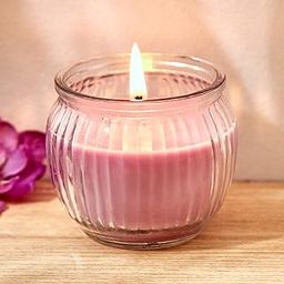 Home Centre Colour Refresh Lavender Scented Ribbed Jar Candle-12