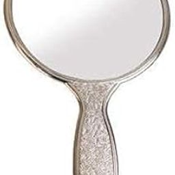 Silver Handheld Salon Barbers Hairdressers Mirror with Large Grip Handle-picture-14