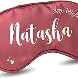 Aica Customized Name Silk Eyemask with Soft Cushioned – RosePink Color, Pack of 1 | Gifts for Women-image-19