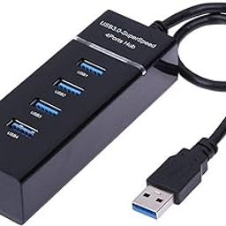 ZAUKY Smart USB 3.0 Hub, 4 Ports, Hi-Speed Data Transfer, 15cm Cable, Black-29