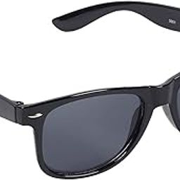 Black Frame UV Protected Square Sunglasses With Black Shade Lens for Men & Women, Standard-1