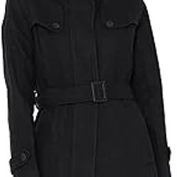 Womn's Black High Collar Coat-image-20