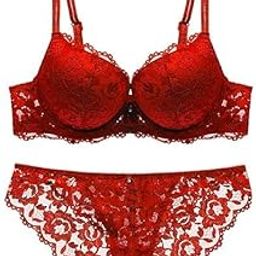 M R Shopzilla Women's Lace Lingerie Set for Honymoon,Bridal,Push-up Bra Panty Set and Swimwear Padded Front Closure Push up Lace Bra Panty Set-image-3