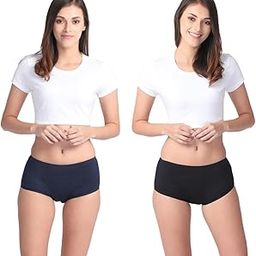 Adira | Period Panty Boxer for Women | Boxer Fit for High Flow | with Support Patch for Pad | Leakproof & Skin Friendly | for School, Travel & Work | Patented | Pack of 2-image-25