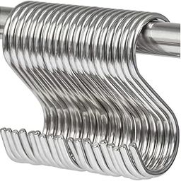 100% Stainless Steel S Hooks (Pack of 15) S Shaped Hook for Hanging Heavy Duty for Kitchen Cutlery, Bathroom Towels, Curtain rods, Potted Plants, Pan, Pot, Coat (5mm,3.5 Inch in Length)-image-19