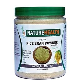 rice bran powder organic purified stabilized by NATUREHEALTH (200grams) super food, made for human consuption-22