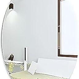 Oval Shape Adhesive Mirror Sticker for Wall on Tiles Bathroom Bedroom Living Room Basin Mirror Bathroom Wall Mirror Stickers Unbreakable Plastic Makeup Mirror Vanity Mirror (2)-17