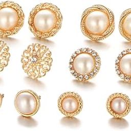 Combo Of 6 Stylish Pearl Stud Earrings For Women's And Girls (White) (Cmb260)-28