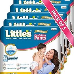 Little's Baby Diapers XL Size (Extra Large) Pants Style | 12-17 kg | 120 Count - Pack of 5 | CottonSoft Baby Diaper with Leakage Guard, Wetness Indicator & 12 Hours Absorption-image-13