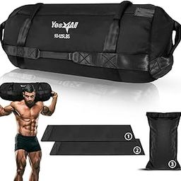 Yes4All Sandbag Weights/Weighted Bags - Sandbags for Fitness, Conditioning, Crossfit with Adjustable Weights (Black - L)-image-8