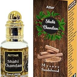 INDRA SUGANDH BHANDAR Liquid Attar For Men|Women Shahi Chandan Real Mysore Sandalwood Long Lasting Fragrance 12Ml Rollon Pack-36