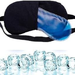 KANALA ENTERPRISE Cooling Gel Eye Sleep Mask, Reusable Relaxation Mask for Dark Circles and Puffiness, Black and Blue-image-114