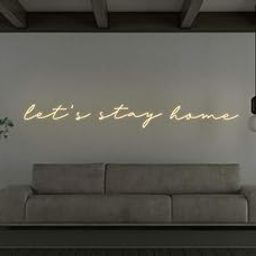 SG PRINT Lets stay home (8x36 inches) Light for Home Decorative Sign Wall/Decor for Wedding Party Kids Room/Living Room House/Bar/Pub/Hotel/Restaurant (Warm WHite)-image-91