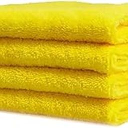 TANTRA Microfiber Cloth - 4 pcs - 40x40 cms - 340 GSM Yellow- Thick Lint & Streak-Free Multipurpose Cloths - Automotive Microfibre Towels for Car Bike Cleaning Polishing Washing & Detailing-image-22